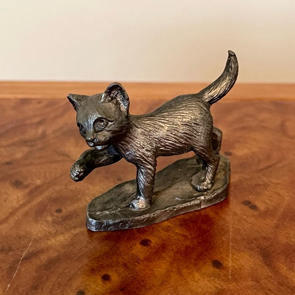 Vintage Pewter Cat Figurine 2” - Picture 1 of 4